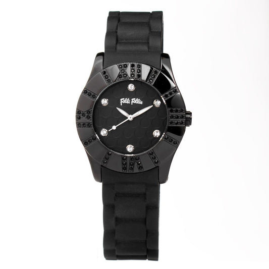 Folli Follie Black Silicone Watch