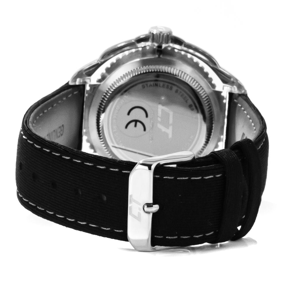 Chronotech Black Leather Watch