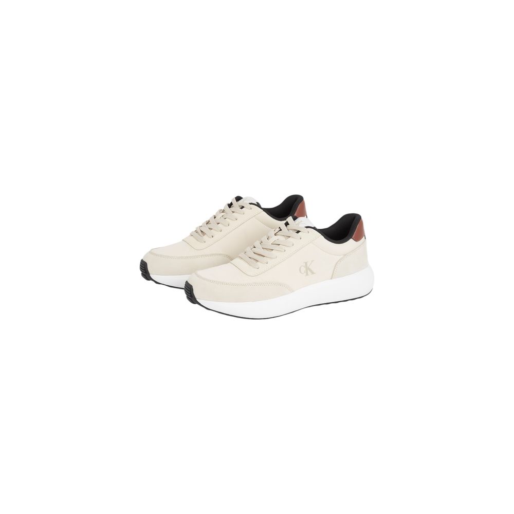 Calvin Klein Jeans Cream Leather Sneaker