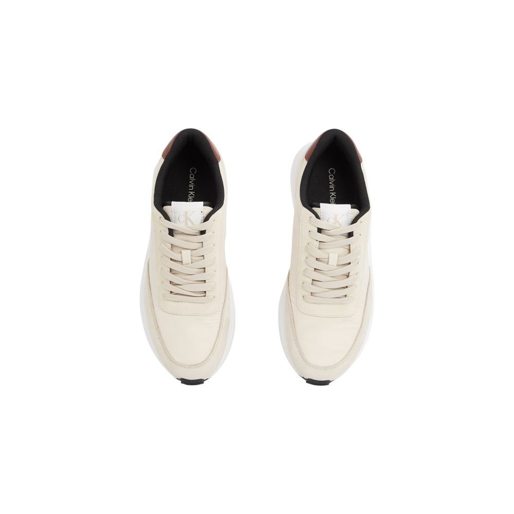 Calvin Klein Jeans Cream Leather Sneaker