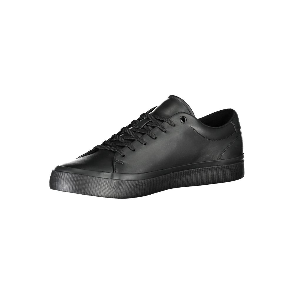 Tommy Hilfiger Black Leather Men Sneaker