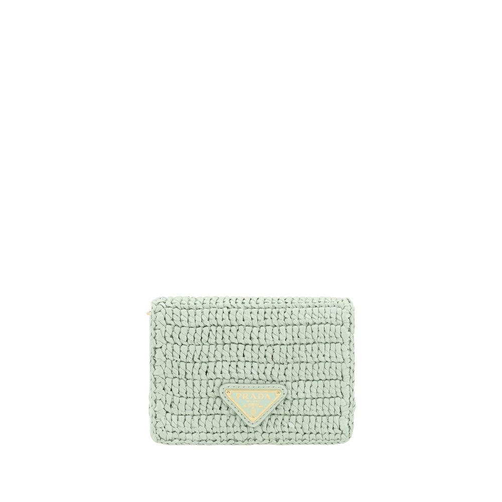 Prada Raffia Card Holder