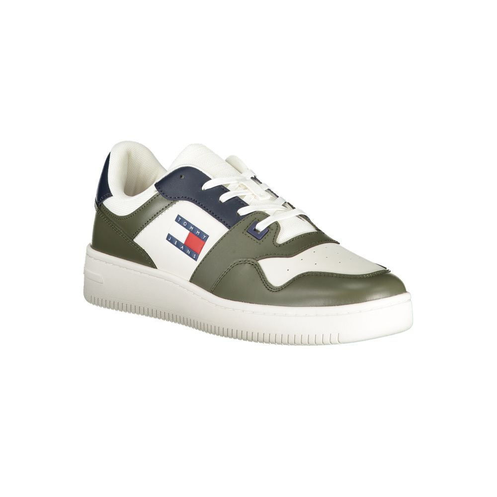 Tommy Hilfiger Green Leather Men Sneaker