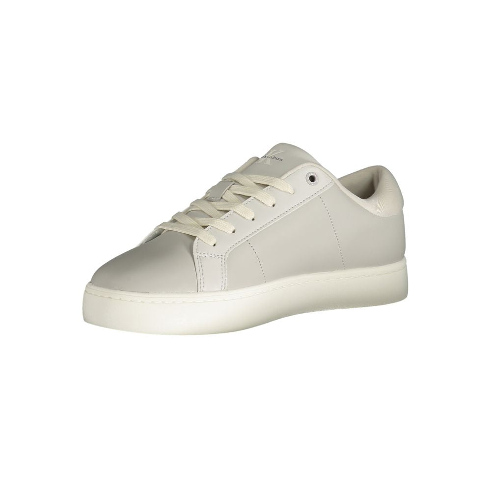 Calvin Klein Gray Leather Mens Sneaker